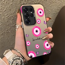 Ucuc Samsung Galaxy S25 Ultra Uyumlu Sert Akrilik Arka Silikon Kenar Lens Koruma Şık Baskı Kılıf