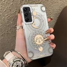 Ucuc Samsung Galaxy A25 Uyumlu Sert Akrilik Arka Silikon Kenar Lens Koruma Şık Baskı Kılıf