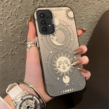 Ucuc Samsung Galaxy A23 4g/5g Uyumlu Sert Akrilik Arka Silikon Kenar Lens Koruma Şık Baskı Kılıf