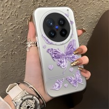 Ucuc Vivo X200 Pro Uyumlu Sert Akrilik Arka Silikon Kenar Lens Koruma Şık Baskı Kılıf