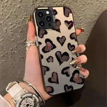 Ucuc iPhone 13 Pro Max Uyumlu Sert Akrilik Arka Silikon Kenar Lens Koruma Şık Baskı Kılıf