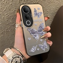 Ucuc Vivo V50 Lite 4g/5g Uyumlu Sert Akrilik Arka Silikon Kenar Lens Koruma Şık Baskı Kılıf