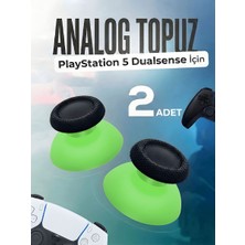 Playstation 5 Dualsense Uyumlu Analog Topuz 2 Adet Başlık Ps5 Kol Yedek Parça Yeşil