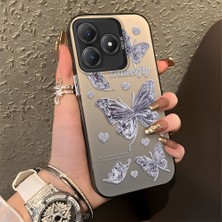 Ucuc Realme Note 60 Uyumlu Sert Akrilik Arka Silikon Kenar Lens Koruma Şık Baskı Kılıf