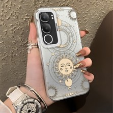 Ucuc Vivo Y19S 4G/Y19S Pro Uyumlu Sert Akrilik Arka Silikon Kenar Lens Koruma Şık Baskı Kılıf