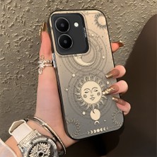 Ucuc Vivo Y27 5G/Y27S Uyumlu Sert Akrilik Arka Silikon Kenar Lens Koruma Şık Baskı Kılıf
