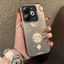 Ucuc Infinix Hot 40I Uyumlu Sert Akrilik Arka Silikon Kenar Lens Koruma Şık Baskı Kılıf
