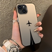 Ucuc iPhone 15 Uyumlu Sert Akrilik Arka Silikon Kenar Lens Koruma Şık Baskı Kılıf