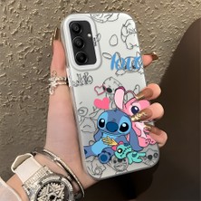 Ucuc Samsung Galaxy A15 4g/5g Uyumlu Sert Akrilik Arka Silikon Kenar Lens Koruma Şık Baskı Kılıf