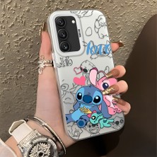 Ucuc Samsung Galaxy S22 Uyumlu Sert Akrilik Arka Silikon Kenar Lens Koruma Şık Baskı Kılıf
