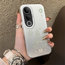 Ucuc Vivo V50 Lite 4g/5g Uyumlu Sert Akrilik Arka Silikon Kenar Lens Koruma Şık Baskı Kılıf