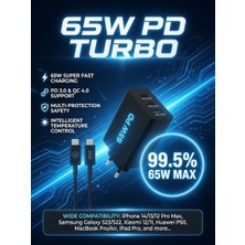 GUNKES Samsung Tüm Modellere Uyumlu 3in 1 Hızlı 65W Usb-C Şarj Adaptörü