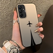 Ucuc Samsung Galaxy A15 4g/5g Uyumlu Sert Akrilik Arka Silikon Kenar Lens Koruma Şık Baskı Kılıf
