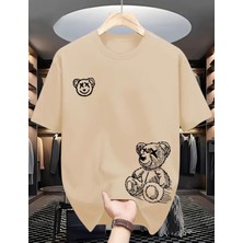 Nigrum Pardus Özel Üretim Karakalem Ayıcık Baskılı %100 Pamuk Erkek Trend Çocuk T-Shirt