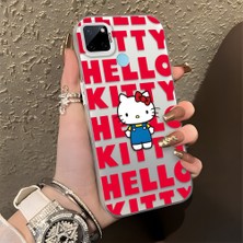 Ucuc Realme C25Y/C21Y Uyumlu Sert Akrilik Arka Silikon Kenar Lens Koruma Şık Baskı Kılıf