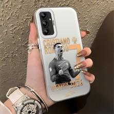 Ucuc Samsung Galaxy A14 4g/5g Uyumlu Sert Akrilik Arka Silikon Kenar Lens Koruma Şık Baskı Kılıf