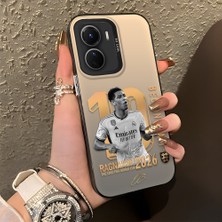Ucuc Vivo Y02S Uyumlu Sert Akrilik Arka Silikon Kenar Lens Koruma Şık Baskı Kılıf