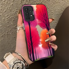 Ucuc Samsung Galaxy A04S Uyumlu Sert Akrilik Arka Silikon Kenar Lens Koruma Şık Baskı Kılıf