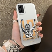 Ucuc Samsung Galaxy A05 Uyumlu Sert Akrilik Arka Silikon Kenar Lens Koruma Şık Baskı Kılıf