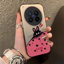 Ucuc Vivo X300 Pro Uyumlu Sert Akrilik Arka Silikon Kenar Lens Koruma Şık Baskı Kılıf