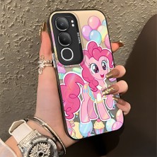 Ucuc Vivo Y19S 4G/Y19S Pro Uyumlu Sert Akrilik Arka Silikon Kenar Lens Koruma Şık Baskı Kılıf