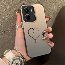 Ucuc Vivo Y02S Uyumlu Sert Akrilik Arka Silikon Kenar Lens Koruma Şık Baskı Kılıf