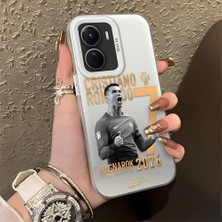 Ucuc Vivo Y16/Y02S/Y56 Uyumlu Sert Akrilik Arka Silikon Kenar Lens Koruma Şık Baskı Kılıf