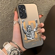 Ucuc Samsung Galaxy A24 Uyumlu Sert Akrilik Arka Silikon Kenar Lens Koruma Şık Baskı Kılıf