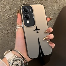 Ucuc Vivo Y29S Uyumlu Sert Akrilik Arka Silikon Kenar Lens Koruma Şık Baskı Kılıf