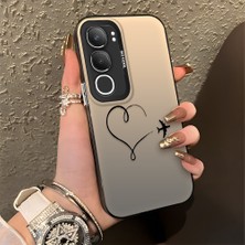 Ucuc Vivo Y19S 4G/Y19S Pro Uyumlu Sert Akrilik Arka Silikon Kenar Lens Koruma Şık Baskı Kılıf