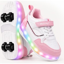 Rocky Sport Glow Kız Erkek Çocuk Patenli, Işıklı Rahat Spor Ayakkabı & Sneaker 4 Teker Kaykay Ayakkabı