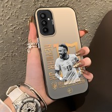 Ucuc Samsung Galaxy F23 Uyumlu Sert Akrilik Arka Silikon Kenar Lens Koruma Şık Baskı Kılıf
