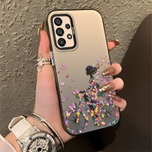 Ucuc Samsung Galaxy A33 Uyumlu Sert Akrilik Arka Silikon Kenar Lens Koruma Şık Baskı Kılıf