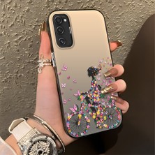 Ucuc Samsung Galaxy S20 Fe 4g/5g Uyumlu Sert Akrilik Arka Silikon Kenar Lens Koruma Şık Baskı Kılıf