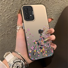 Ucuc Samsung Galaxy A04S Uyumlu Sert Akrilik Arka Silikon Kenar Lens Koruma Şık Baskı Kılıf
