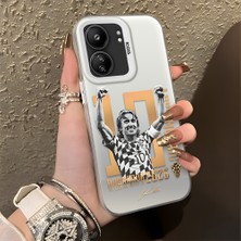 Ucuc Xiaomi Poco C65 Uyumlu Sert Akrilik Arka Silikon Kenar Lens Koruma Şık Baskı Kılıf