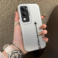 Ucuc Vivo Y04 Uyumlu Sert Akrilik Arka Silikon Kenar Lens Koruma Şık Baskı Kılıf