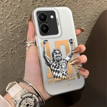 Ucuc Vivo Y27 5G/Y27S Uyumlu Sert Akrilik Arka Silikon Kenar Lens Koruma Şık Baskı Kılıf