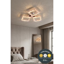 Lzy Avize Store Kristal Kare 3’lü Gold Avize – Salon, Yemek Masası, Mutfak, Antre ve Çocuk Odası Aydınlatma