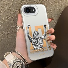 Ucuc iPhone 16E Uyumlu Sert Akrilik Arka Silikon Kenar Lens Koruma Şık Baskı Kılıf