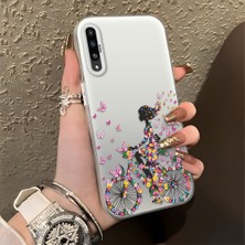Ucuc Samsung Galaxy A50/A50S/A30S Uyumlu Sert Akrilik Arka Silikon Kenar Lens Koruma Şık Baskı Kılıf