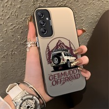 Ucuc Samsung Galaxy A24 Uyumlu Sert Akrilik Arka Silikon Kenar Lens Koruma Şık Baskı Kılıf