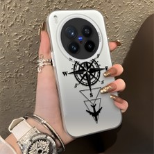 Ucuc Vivo X300 Pro Uyumlu Sert Akrilik Arka Silikon Kenar Lens Koruma Şık Baskı Kılıf