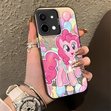 Ucuc Vivo Y28 4g Uyumlu Sert Akrilik Arka Silikon Kenar Lens Koruma Şık Baskı Kılıf