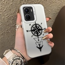 Ucuc Vivo Y16/Y02S/Y56 Uyumlu Sert Akrilik Arka Silikon Kenar Lens Koruma Şık Baskı Kılıf