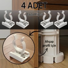 Glaswen 4 Adet Ahşap Baza Klipsi Mutfak Dolap Tezgah Alt Kısım Kapatma Klips Mobilya Ayak Tutucu Toka