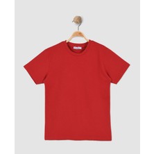 Alme DÜZ KIRMIZI ÇOCUK TİŞÖRT - %100 PAMUK UNISEX KALIP (Bir Beden Büyük Önerilir)