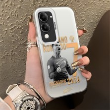 Ucuc Vivo Y04 Uyumlu Sert Akrilik Arka Silikon Kenar Lens Koruma Şık Baskı Kılıf