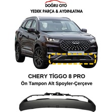 Doğru Oto Chery Tiggo 8 Ön Tampon Alt Gri Çerçeve Spoyler 2022-2024
