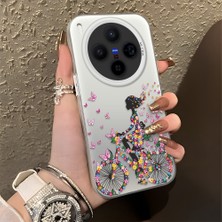 Ucuc Vivo X300 Uyumlu Sert Akrilik Arka Silikon Kenar Lens Koruma Şık Baskı Kılıf